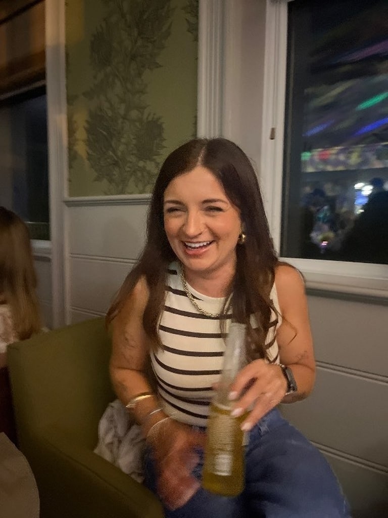 Guest laughing during karaoke